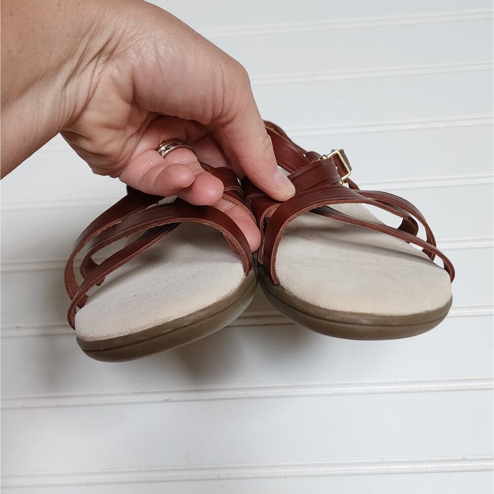 G.H. Bass & Co Sunjuns Margie Strappy Women's Leather Sandals Size 7.5W Brown - Picture 8 of 10
